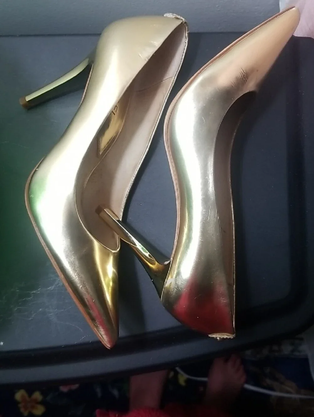 Michael Kors Metallic Golden Pointed Stiletto Pumps